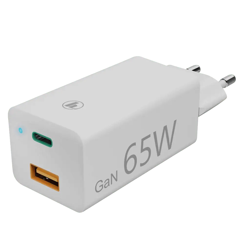HAMA GaN 65W USB-C (PD)+USB-A (QC 3.0) Adapter