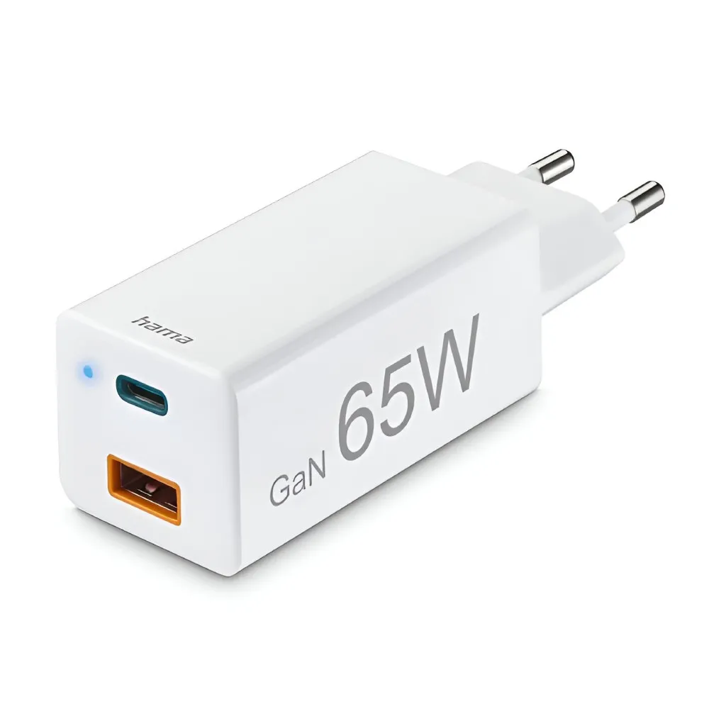 HAMA USB-C/USB-A GaN 65W White Adapter