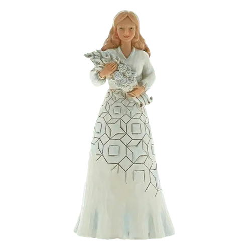 JIM SHORE Girl with Flower Bouquet Heartwood Creek - 6001559