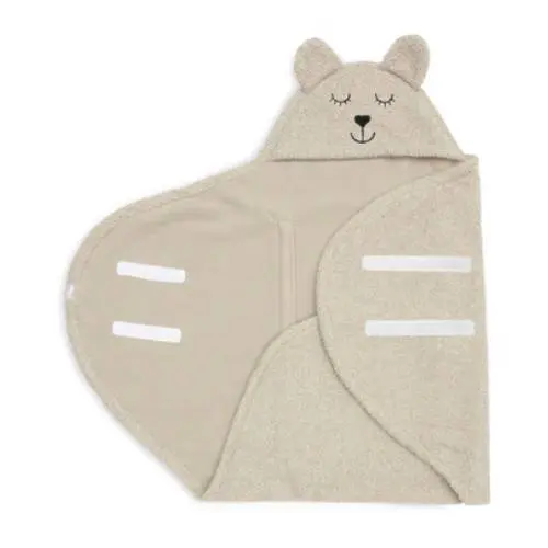 JOLLEIN Bear Boucle Olive Green Ćebe za povijanje bebe