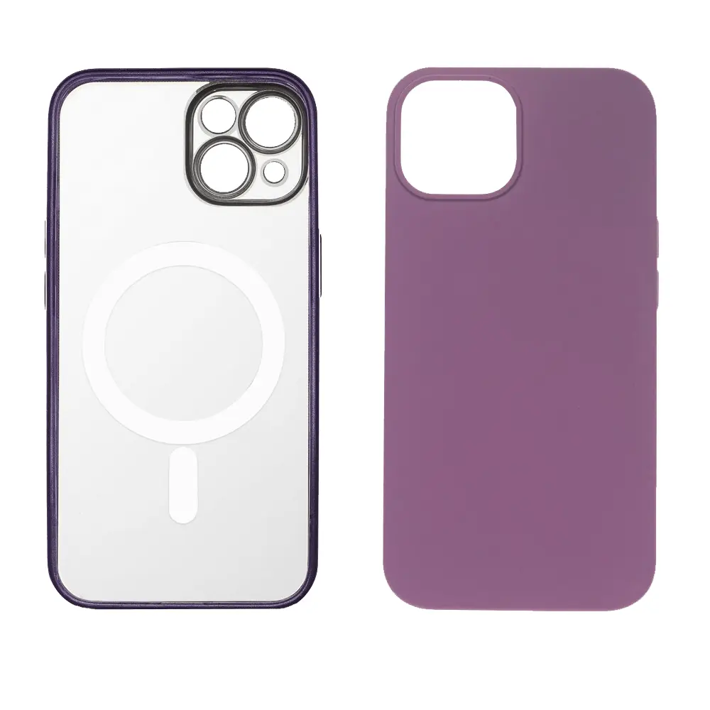 JUST IN CASE MAGPL108PR 2u1 transparentna/ljubičasta - Zaštitna maska za iPhone 14