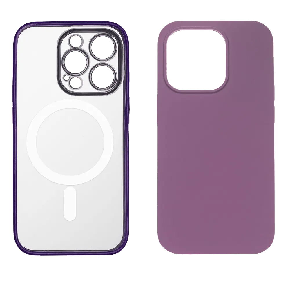 JUST IN CASE MAGPL110PR 2u1 transparentna/ljubičasta - Zaštitna maska za iPhone 14 Pro