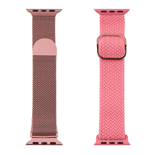 JUST IN CASE Zamenske narukvice 2u1 za Apple pametne satove 38-41mm Pink-Pink