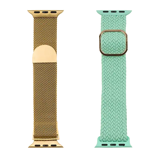 JUST IN CASE Zamenske narukvice 2u1 za Apple pametne satove 38-41mm Gold-Green