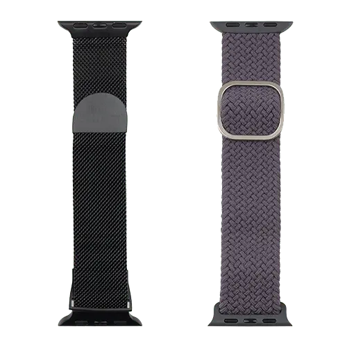 JUST IN CASE Zamenske narukvice 2u1 za Apple pametne satove 38-41mm Black-Grey