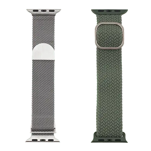 JUST IN CASE Zamenske narukvice 2u1 za Apple pametne satove 38-41mm Silver-Green
