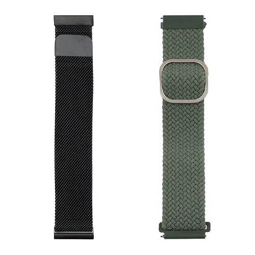 JUST IN CASE Zamenske narukvice 2u1 za pametne satove 22mm Black-Green
