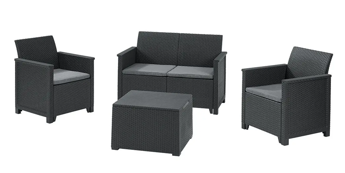 KETER Elodie 2 Seater sa box stolom Grafit Baštenski set