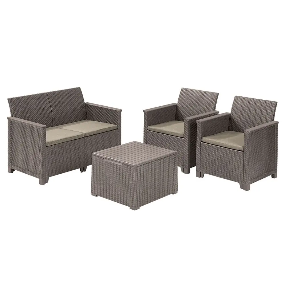KETER Elodie 2 Seater sa box stolom Kapućino Baštenski set