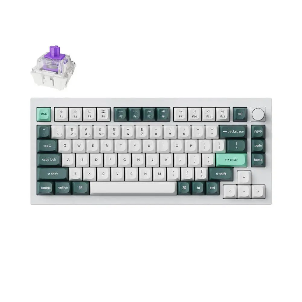 KEYCHRON Q1H-P1 Shell White Fully Assembled Knob Bežična tastatura
