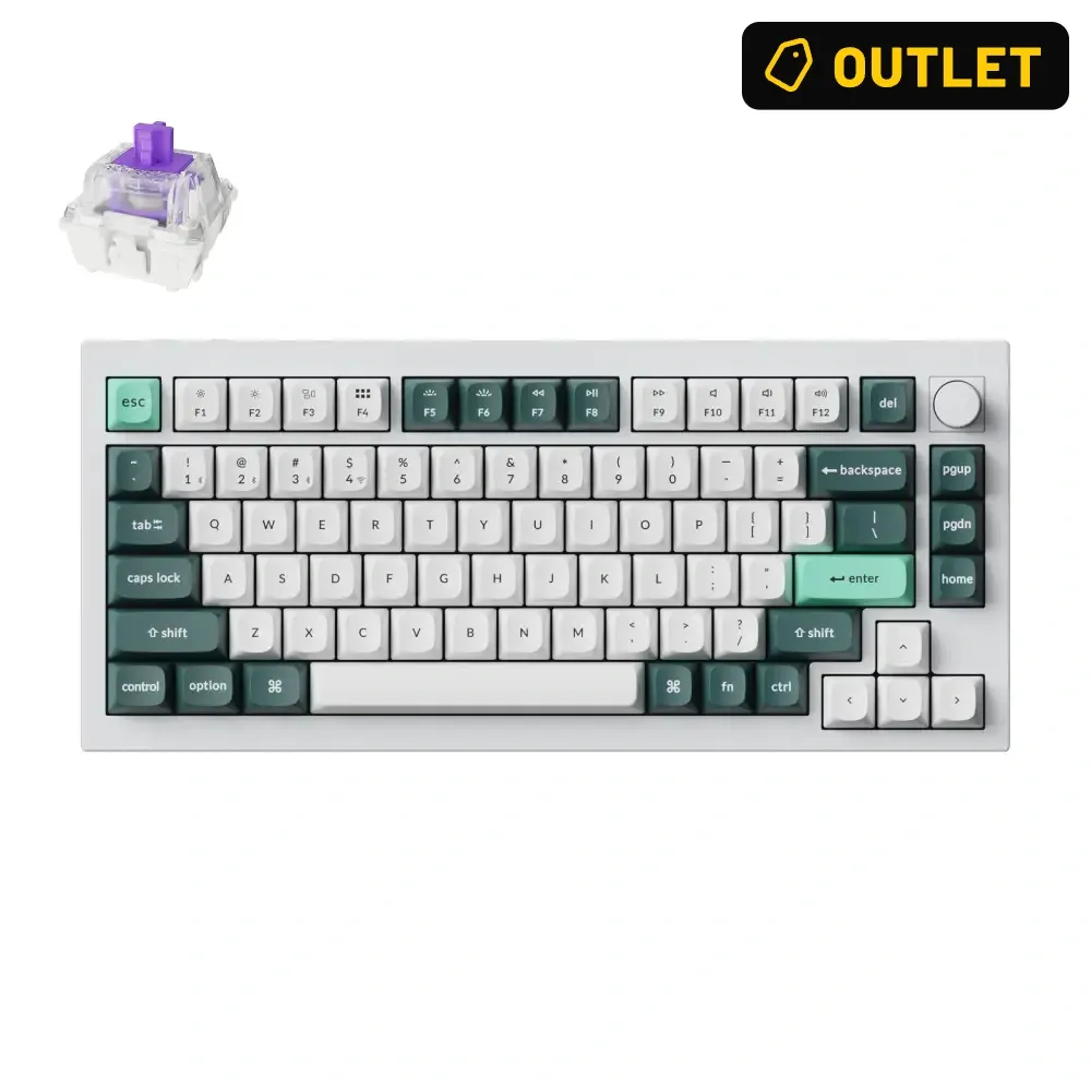 KEYCHRON Q1H-P1 Shell White Fully Assembled Knob Bežična tastatura OUTLET