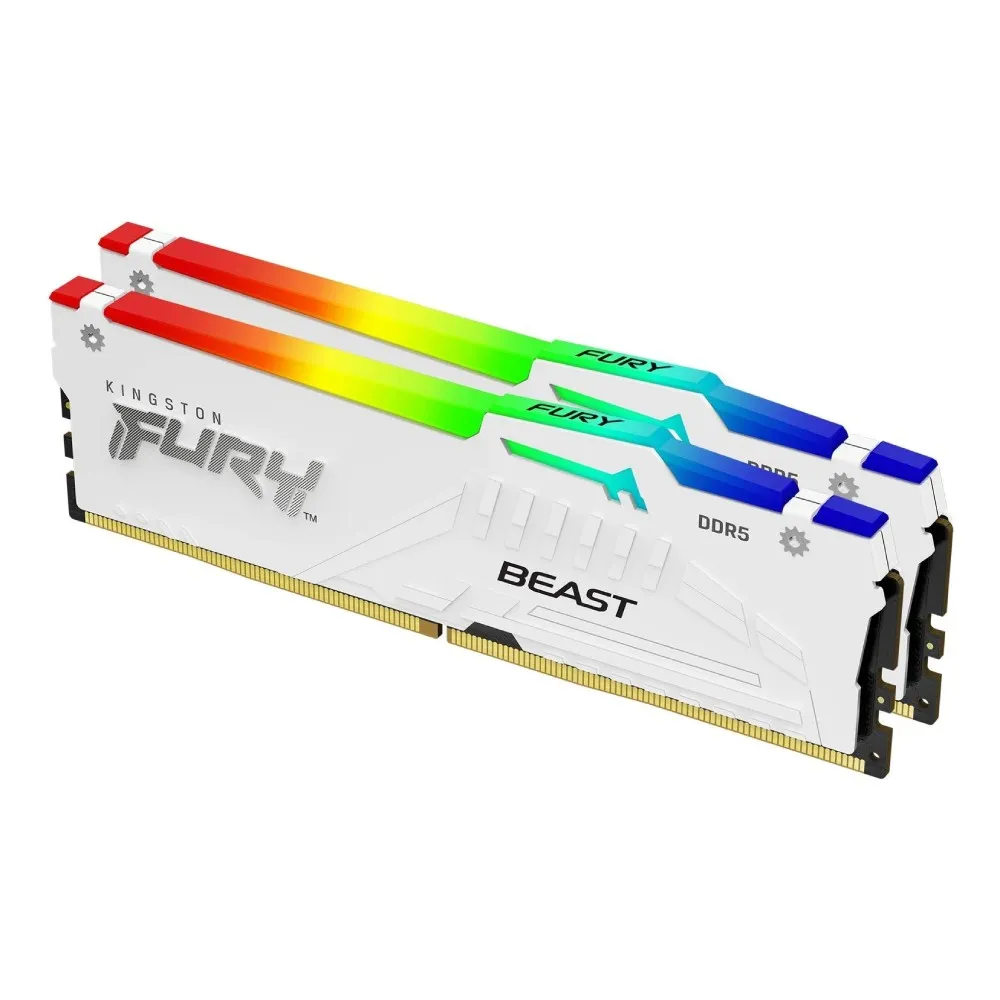 KINGSTON Fury Beast RGB 64GB (2 x 32GB) DDR5 6000MHz CL 30 White