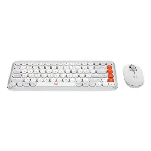 LOGITECH Pop Icon Combo Off White & Orange Tastatura i miš