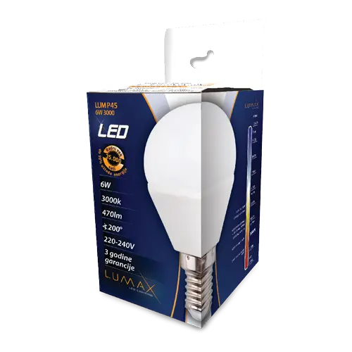 LUMAX LED Sijalica LUMP45-6W 3000K