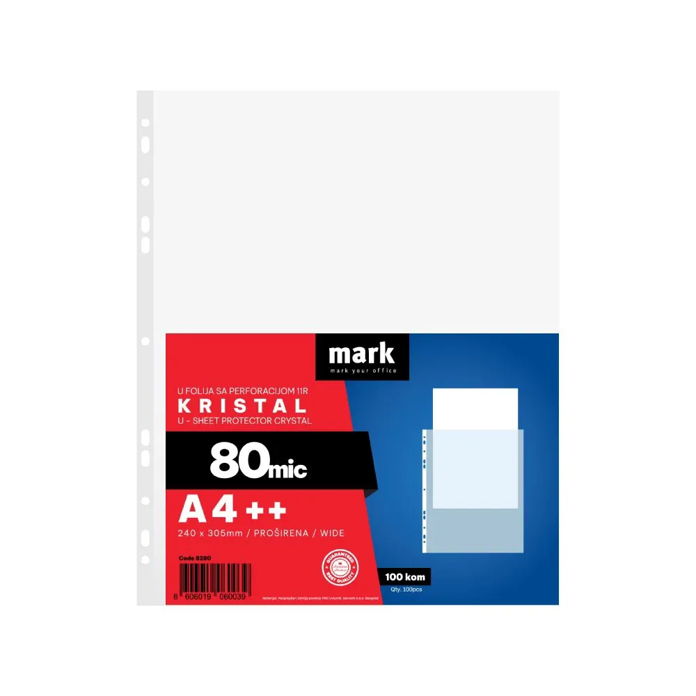 MARK U  A4++ Kristal 1/100 Folija