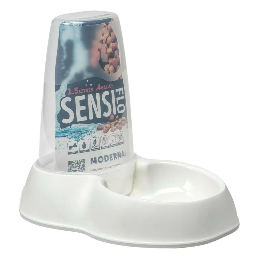 MODERNA Hranilice za pse sa dozerom 1.5l Bela