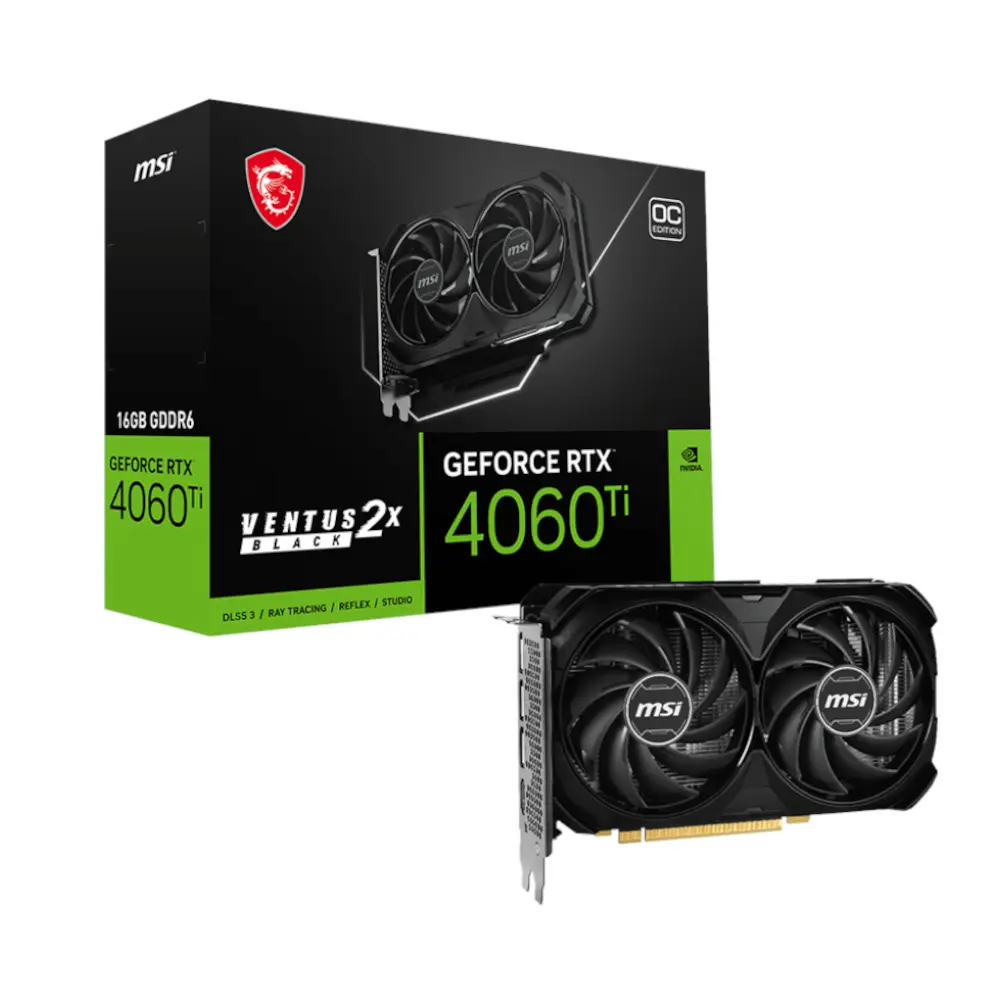 MSI GeForce RTX 4060 Ti VENTUS 2X BLACK OC 16GB GDDR6 128bit Grafička karta