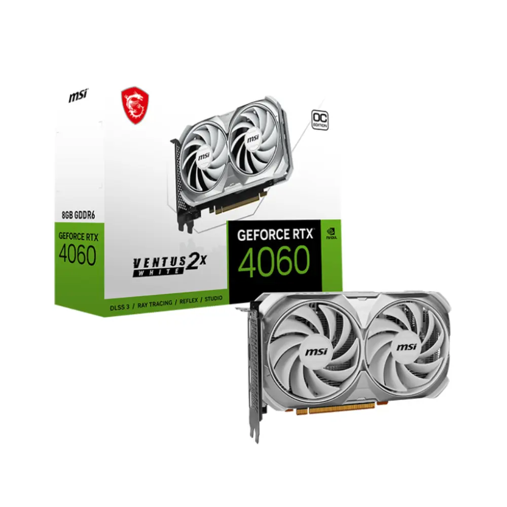 MSI GeForce RTX 4060 VENTUS 2X WHITE OC 8GB GDDR6 128-bit Grafička karta
