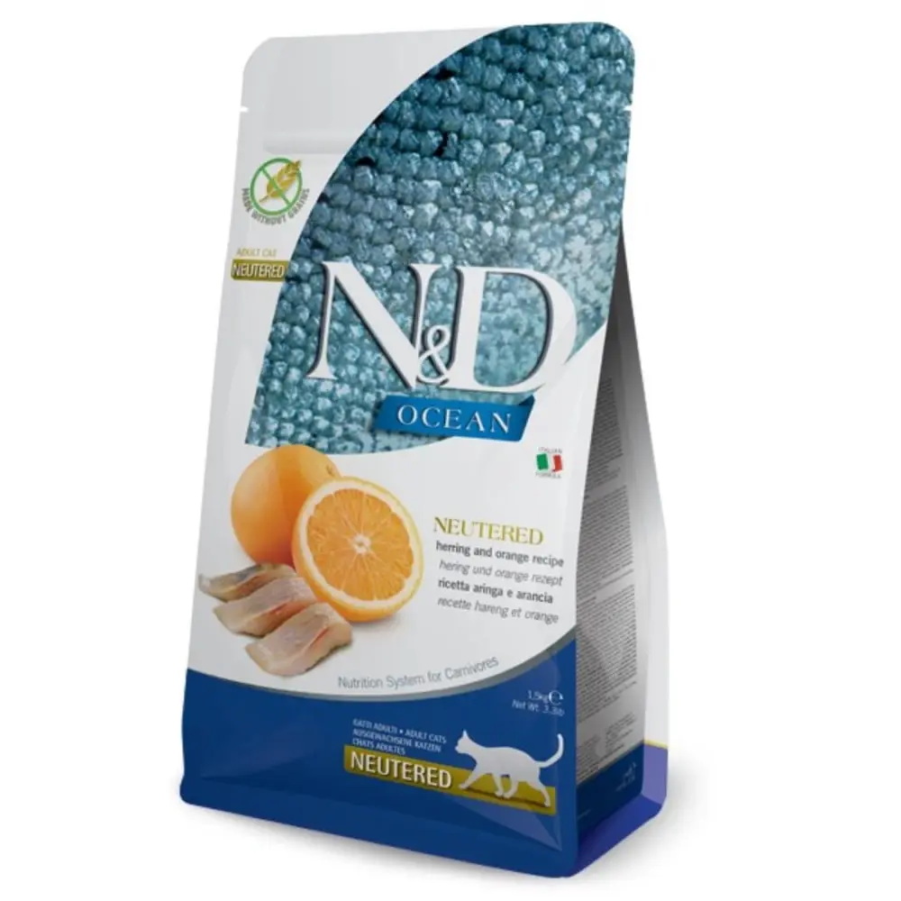 N&D OCEAN Cat Neutered Herring and Orange 1.5 kg Hrana za mačke