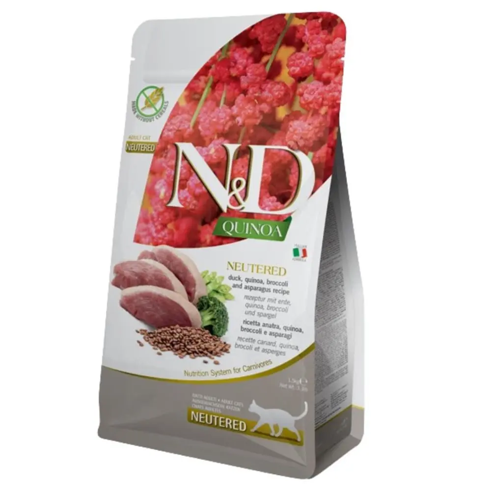 N&D QUINOA Cat Neutered Duck Broccoli Asparagus 300 g Hrana za mačke