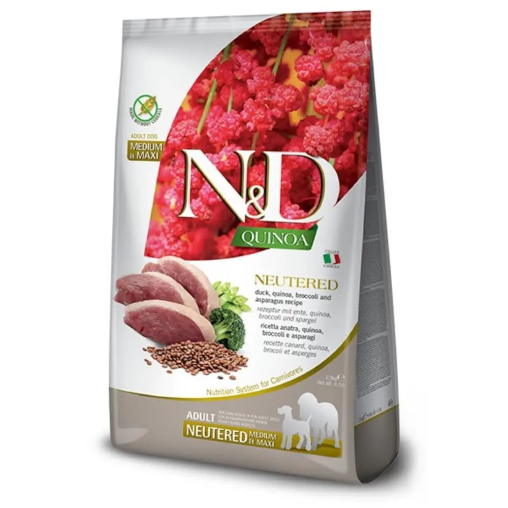 N&D QUINOA Neutered Duck Broccoli Asparagus Medium and Maxi 12 kg Hrana za pse