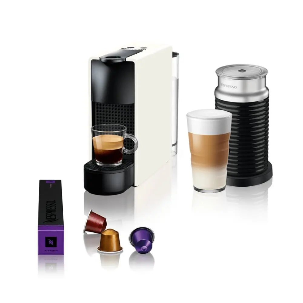 NESPRESSO Aparat za espresso kafu i aparat za pravljenje pene od mleka Essenza Mini White i Aeroccino 3, A3NC30EUWH-TX