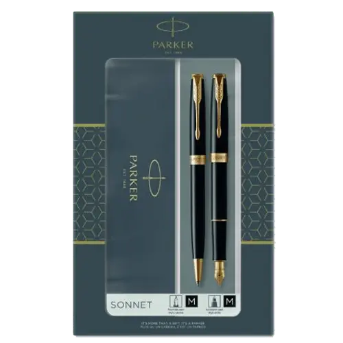 PARKER Set hemijska olovka & nalivpero SONNET Black GT - PK93371