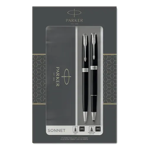 PARKER Set hemijska olovka & roler olovka SONNET Black CT - PK93259