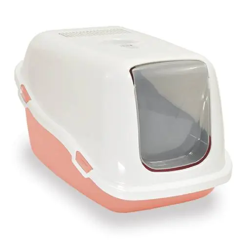 PETMAX Ella Toalet za mačke Roze-bela 57x39x38cm