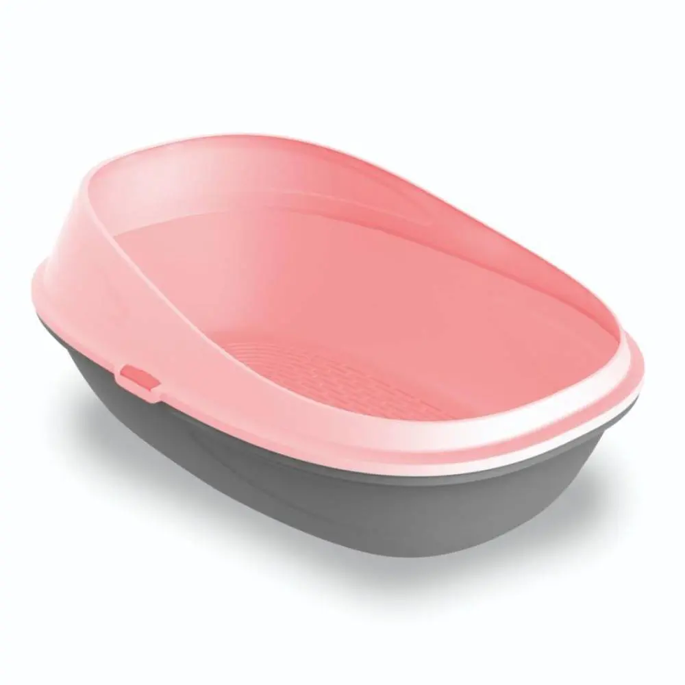 PETMAX Otvoreni toalet za mačke Dupla baza Roze 59x39 cm