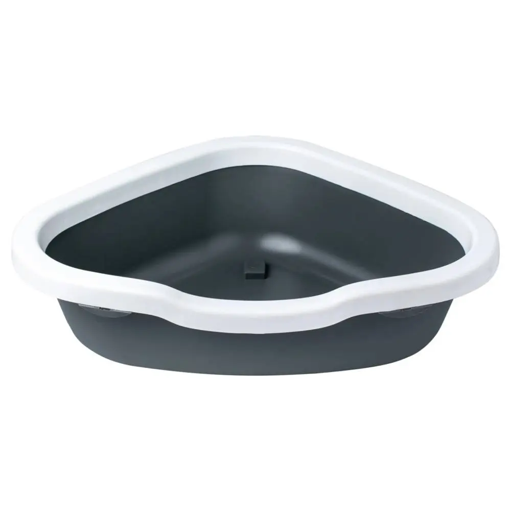 PETMAX Otvoreni ugaoni toalet za mačke Siva 55x42.5x14cm