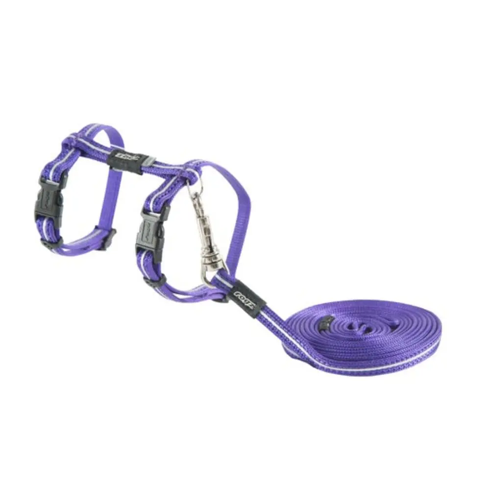 ROGZ Alleycat Harness & Lead Set 8 mm Povodac i am za mačke Purple