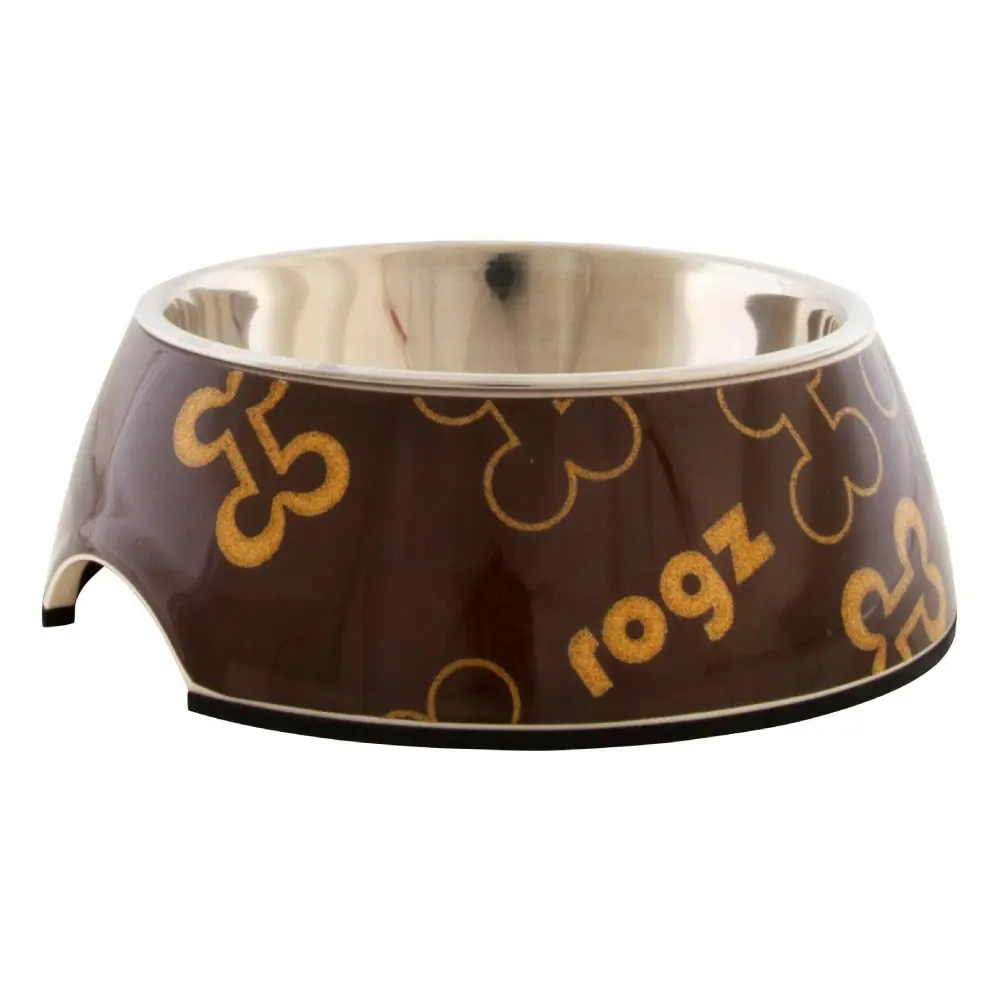 ROGZ Bubble Trendy Bowlz S Brown Bones Činija