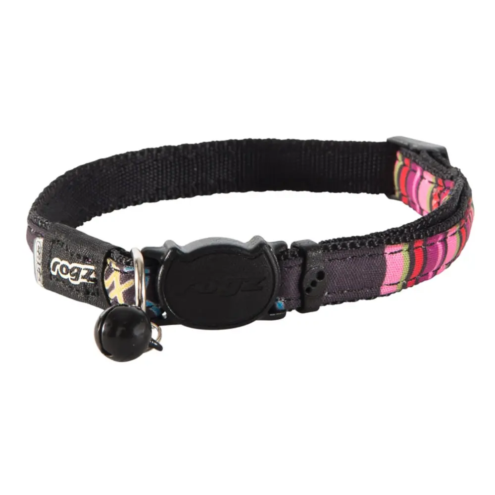 ROGZ Neocat 11mm Safelock Collar 20-31 cm Ogrlica za mačke Black Candystripes