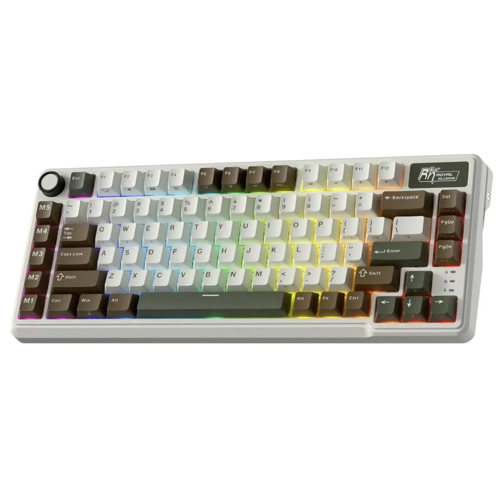 ROYAL KLUDGE L75 Cream Switch Palm Green US