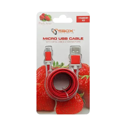 S-BOXS-BOX Micro USB kabl, 1.5m (Crveni) - 837