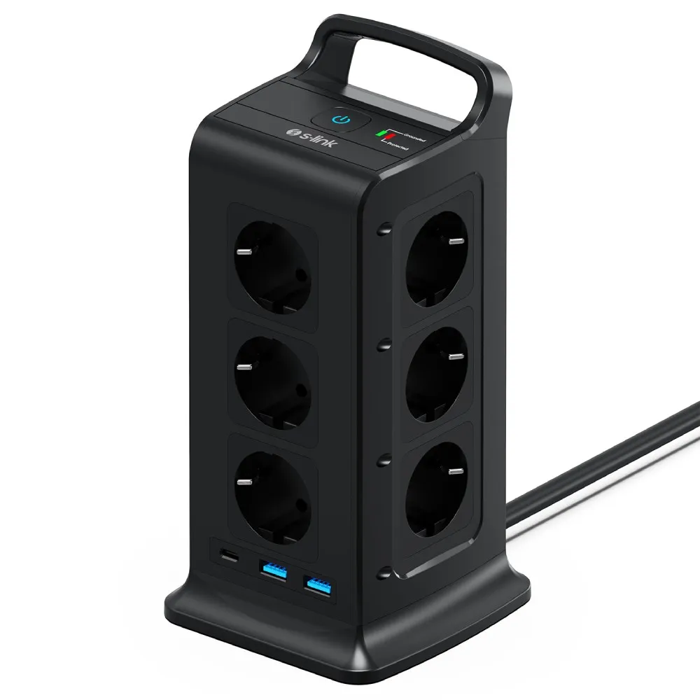 S-LINK 12 utičnica i 2 USB-A + USB-C 2m