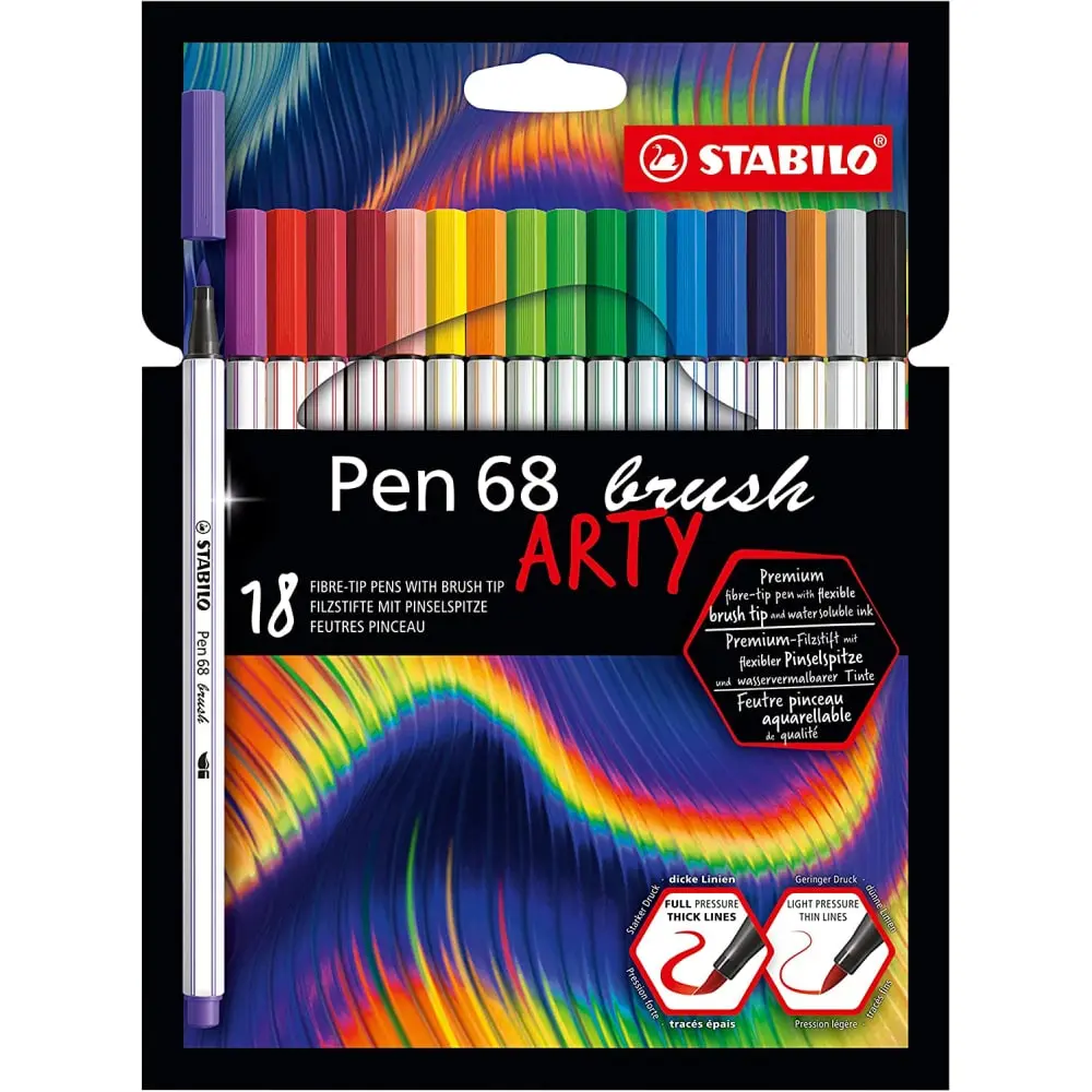 STABILO Pen 68 Brush Flomasteri set 1/18