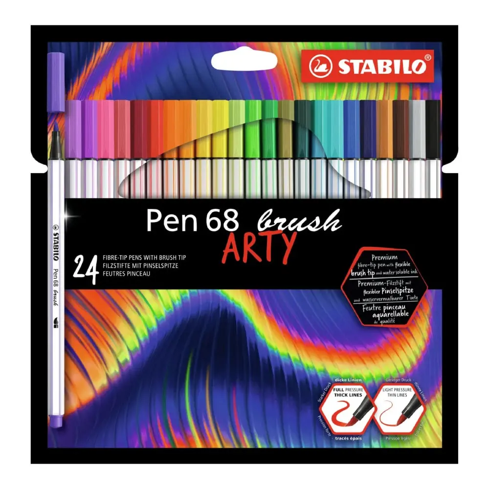STABILO Pen 68 Brush Flomasteri set 1/24