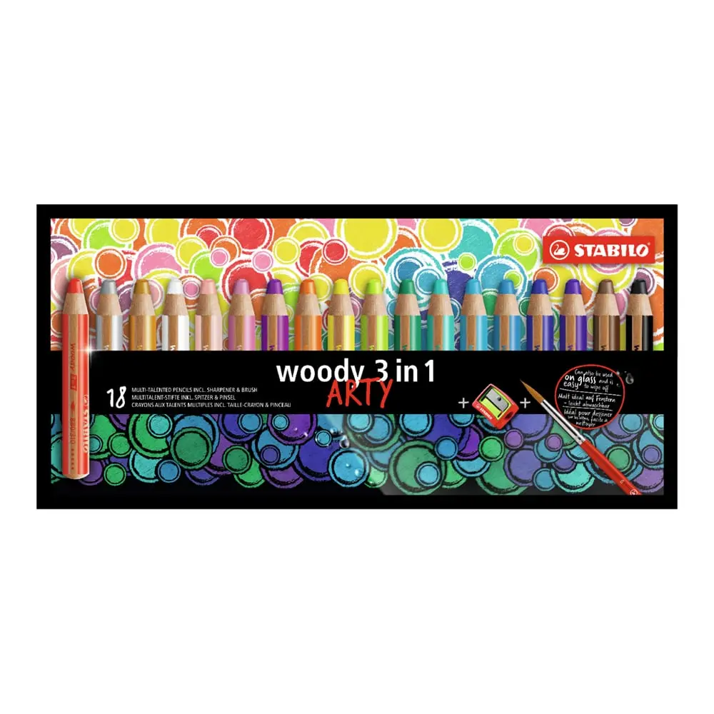STABILO Woody 3u1 ARTY Set drvenih bojica 1/18 sa rezačem