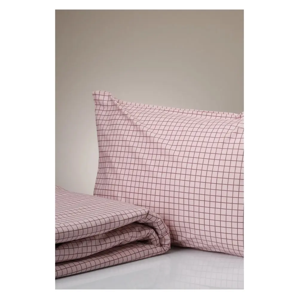 STEFAN 301-1300 Pamuk šifon Posteljina sa roze prugama 200x200 cm
