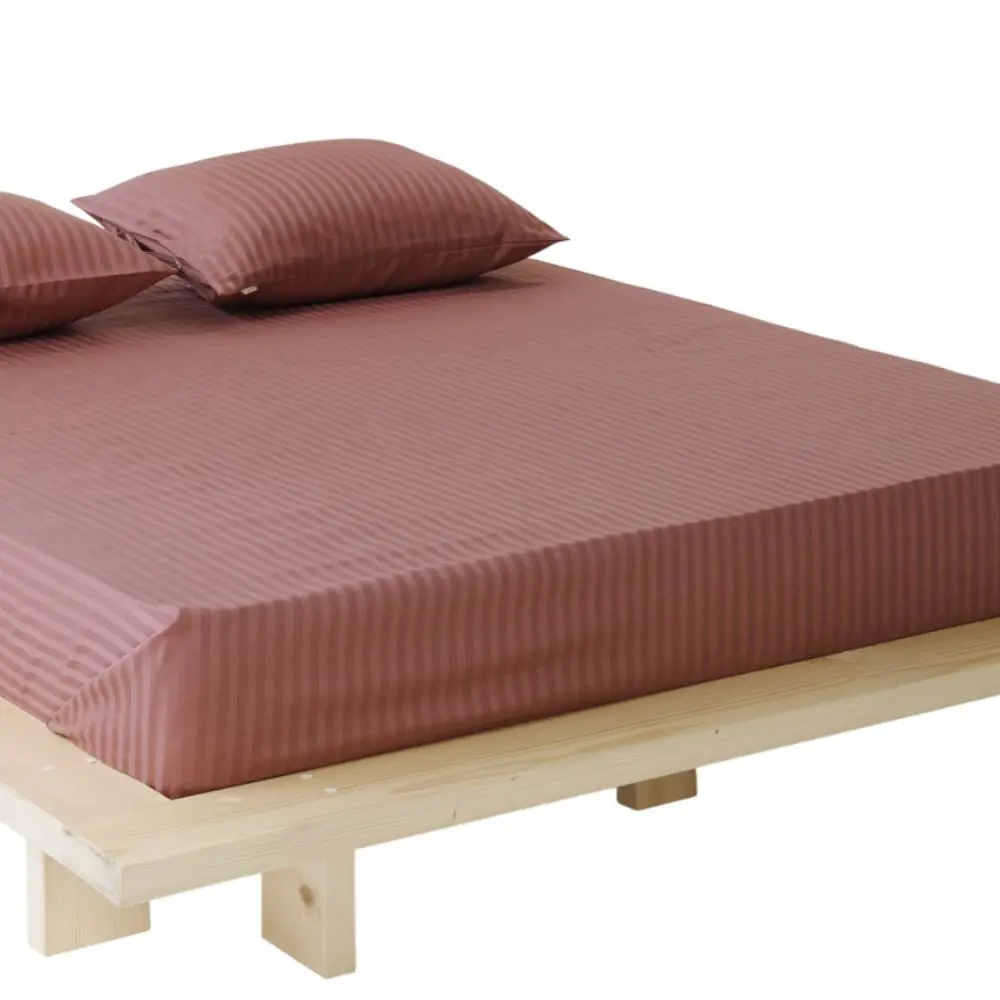 STEFAN Damast Pruga Roze 140x200 Posteljina