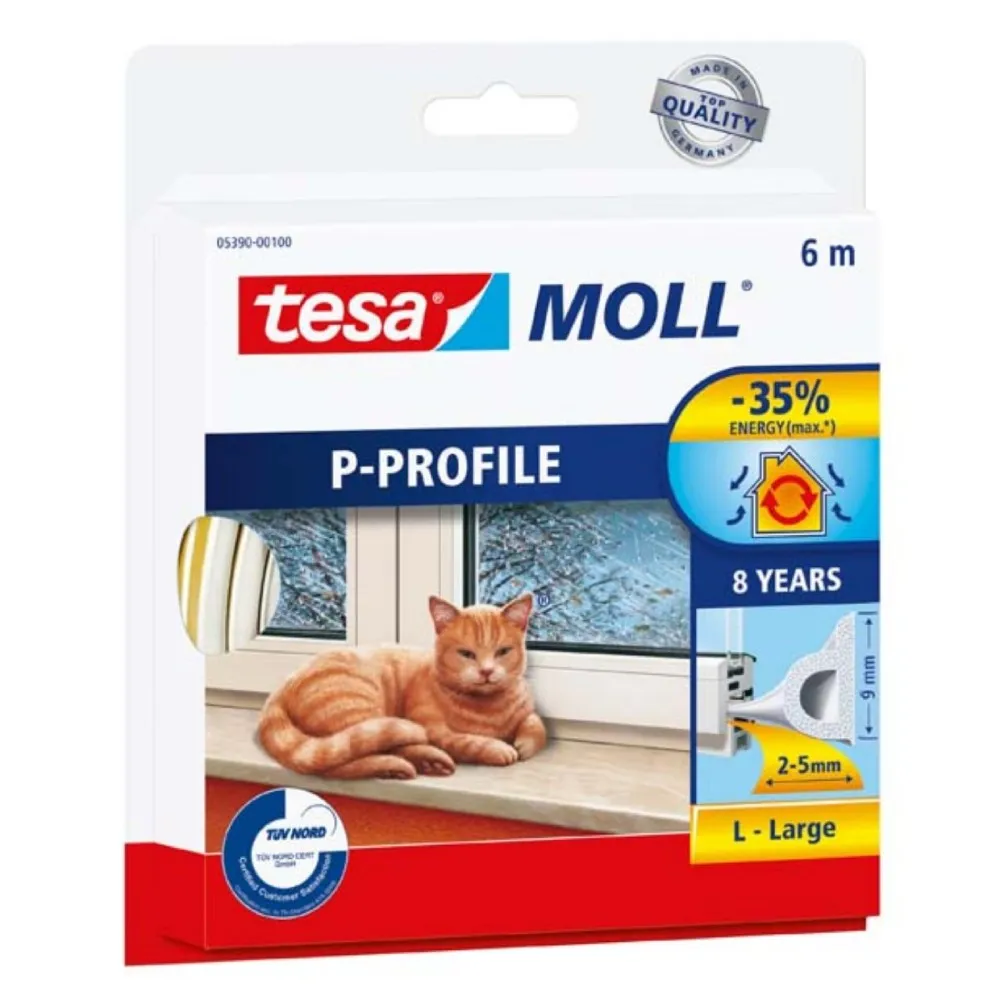 TESA Gumena zaptivka P profil 6mx9mm