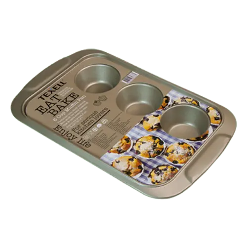 TEXELL modla za mafine i projice 6 rupa Gold Line TPGL-M183 (Inox)