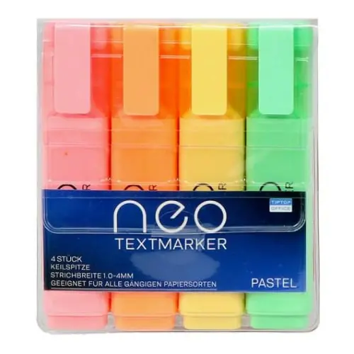 TIP TOP OFFICE NeoPastel Textmarker sa kosim vrhom 4/1 (Blister)