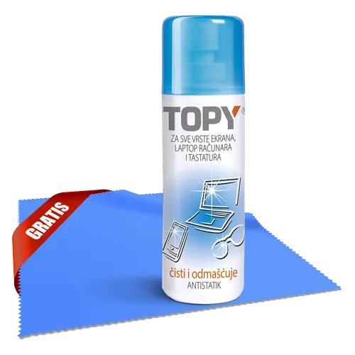 TOPY Sprej za čišćenje 120 ml + Mikrofiber krpica