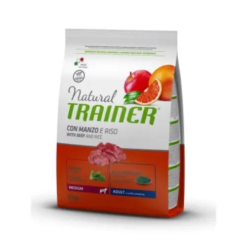 TRAINER NATURAL Dog Medium Adult Govedina i Pirinač 3kg Suva hrana za pse