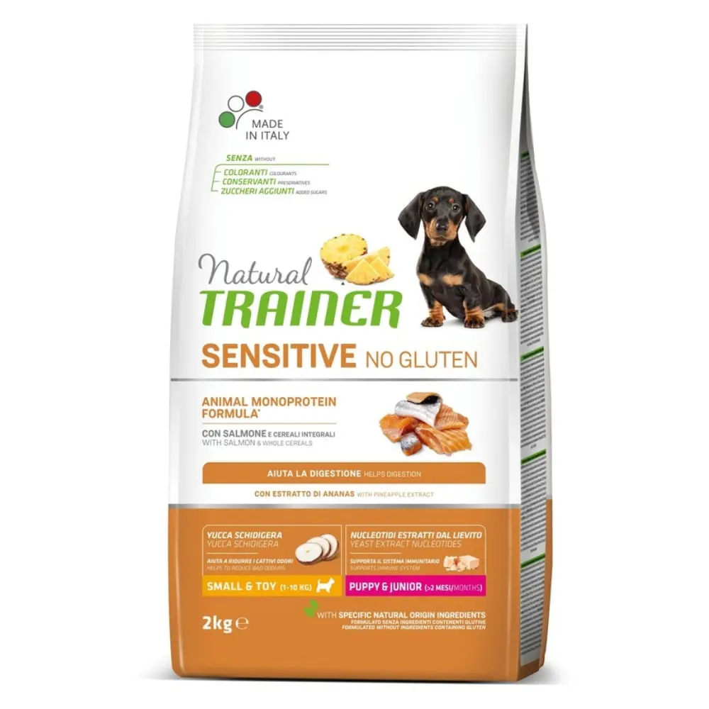 TRAINER NATURAL  Sensitive No Gluten sa lososom za štence i mlade pse malih rasa 2kg