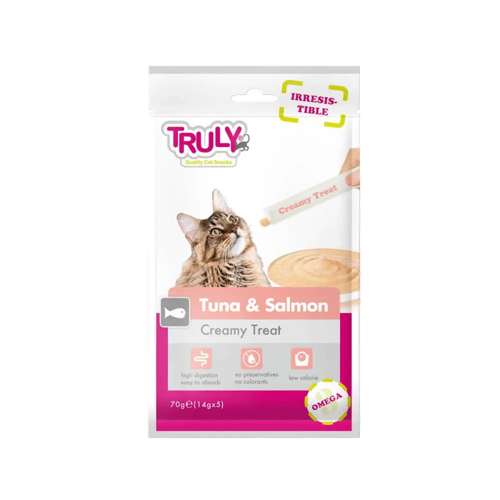 TRULY Pasta za mačke - Tuna i losos 70 g Poslastice za mačke