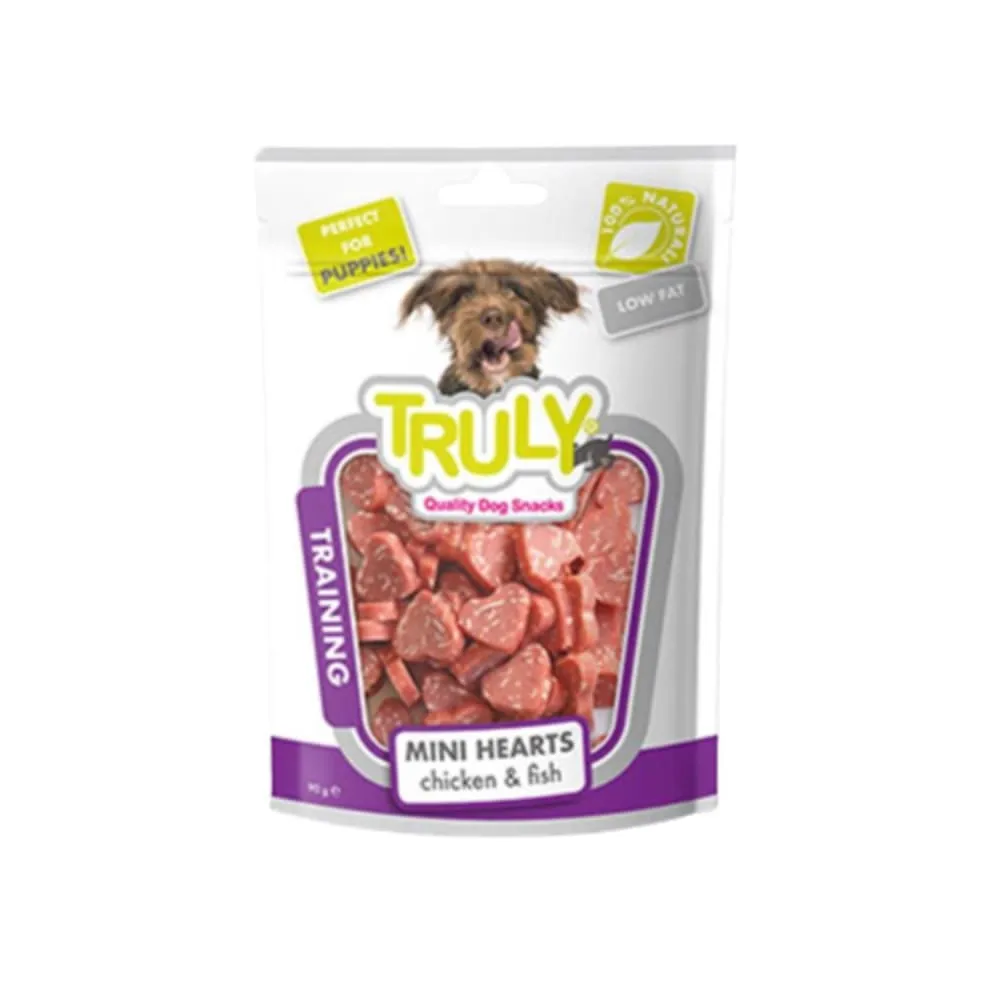 TRULY Wanpy Mini srca, Piletina i riba 90 g Poslastica za pse